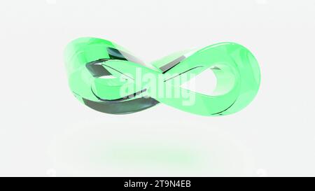 Rendu 3D du signe Infinity en verre de couleur Banque D'Images