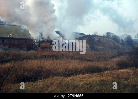 Deux semaines passées à parcourir l'Allemagne de l'Ouest en train à photographier des locomotives à vapeur Banque D'Images