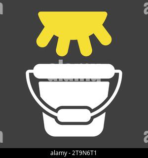 Pis de vache et seaux. Vecteur de lait frais sur l'icône de fond sombre. Enseigne de produits laitiers. Symbole graphique pour la conception de sites Web et d'applications de cuisine, logo, application, interface utilisateur Illustration de Vecteur