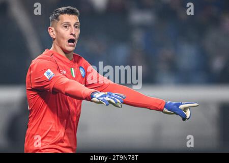 Bergame, Italie, 25.11.23 : gardien Pierluigi Gollini (95 SSC Napoli) lors du match de Serie A entre Atalanta BC et SSC Napoli au Gewiss Stadium à Bergame, Italia Soccer (Cristiano Mazzi/SPP) crédit : SPP Sport Press photo. /Alamy Live News Banque D'Images