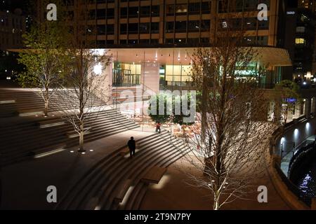 Chicago, États-Unis - 06 juin 2018 : Apple Store sur Michigan Avenue à Chicago la nuit. Banque D'Images