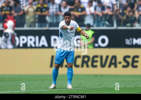 Belo Horizonte, Brésil. 26 novembre 2023. Luis Suarez de Gremio, lors du match entre l'Atletico Mineiro et Gremio, pour la série brésilienne A 2023, à l'Arena MRV Stadium, à Belo Horizonte le 26 novembre. Photo : Daniel Castelo Branco/DiaEsportivo/Alamy Live News crédit : DiaEsportivo/Alamy Live News Banque D'Images