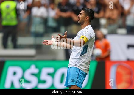 Belo Horizonte, Brésil. 26 novembre 2023. Luis Suarez de Gremio, lors du match entre l'Atletico Mineiro et Gremio, pour la série brésilienne A 2023, à l'Arena MRV Stadium, à Belo Horizonte le 26 novembre. Photo : Daniel Castelo Branco/DiaEsportivo/Alamy Live News crédit : DiaEsportivo/Alamy Live News Banque D'Images