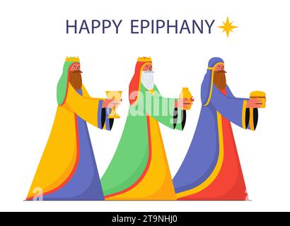 Heureux concept de vecteur Epiphany Illustration de Vecteur