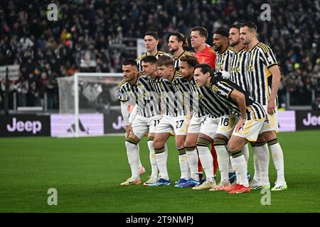 Turin, Italie. 26 novembre 2023. Alignement du FC Juventus lors du match de football italien de Serie A entre le FC Juventus et l'Inter FC Internazionale le 26 novembre 2023 au stade Allianz de Turin, en Italie. Crédit : Tiziano Ballabio crédit : Tiziano Ballabio/Alamy Live News Banque D'Images