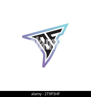 Combinaison de lettres BF logo cool eSport ou logo initial de jeu comme conception de concept d'inspiration Illustration de Vecteur