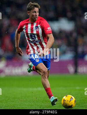 Madrid, Espagne. 25 novembre 2023. Marcos Llorente de l'Atletico de Madrid lors du match de la Liga entre l'Atletico de Madrid et le RCD Mallorca a joué au Civitas Metropolitano Stadium le 25 novembre à Madrid, Espagne. (Photo de Cesar Cebolla/PRESSINPHOTO) crédit : PRESSINPHOTO SPORTS AGENCY/Alamy Live News Banque D'Images