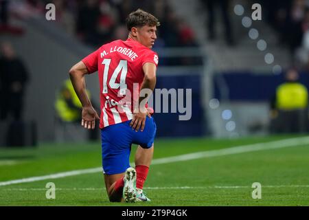 Madrid, Espagne. 25 novembre 2023. Marcos Llorente de l'Atletico de Madrid lors du match de la Liga entre l'Atletico de Madrid et le RCD Mallorca a joué au Civitas Metropolitano Stadium le 25 novembre à Madrid, Espagne. (Photo de Cesar Cebolla/PRESSINPHOTO) crédit : PRESSINPHOTO SPORTS AGENCY/Alamy Live News Banque D'Images