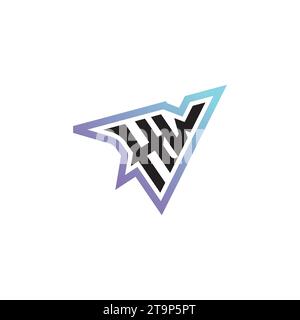 Combinaison de lettres HW logo cool eSport ou logo initial de jeu comme conception de concept d'inspiration Illustration de Vecteur