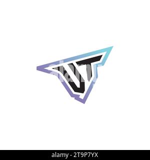 Combinaison de lettres VT logo cool eSport ou logo initial de jeu comme un design de concept inspirant Illustration de Vecteur