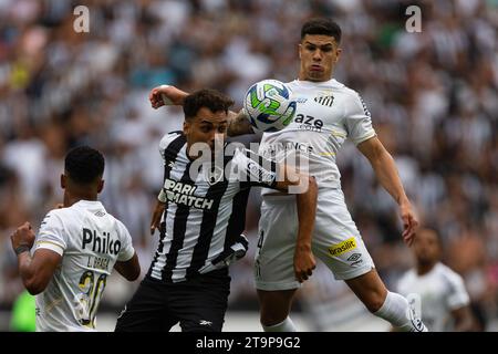 Rio de Janeiro, Brésil, Brésil. 26 novembre 2023. EDUARDO de Botafogo lors du match entre Botafogo et Santos dans le cadre de Brasileirao Serie A 2023 au stade Nilton Santos le 26 novembre 2023 à Rio de Janeiro, Brésil. (Image de crédit : © Ruano Carneiro/ZUMA Press Wire) USAGE ÉDITORIAL SEULEMENT! Non destiné à UN USAGE commercial ! Banque D'Images