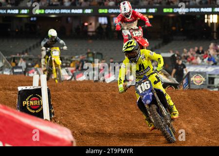 Melbourne, Australie, 25 novembre 2023. Kaleb Barham d'Australie sur le Yamaha lors du WSX Australian Grand Prix au Marvel Stadium le 25 novembre 2023 à Melbourne, en Australie. Crédit : Dave Hewison/Alamy Live News Banque D'Images