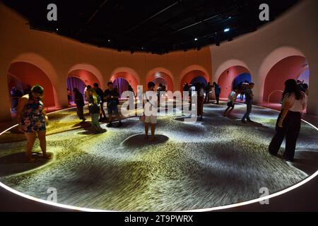 Exposition Al Waha au 3e étage du Museum of the future dans le quartier financier de Dubaï, Émirats arabes Unis. Banque D'Images