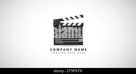 Plaque de verrouillage de film. Illustration vectorielle, Movie Clapper isolé sur blanc. Panneau ouvert noir. Illustration vectorielle. Icône vidéo. Fabrication de films Indus Illustration de Vecteur