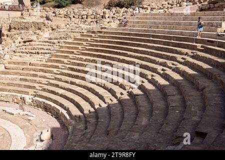 l'amphithéâtre romain dans l'ancien palais et forteresse d'alcazaba à malaga andalousie espagne Banque D'Images
