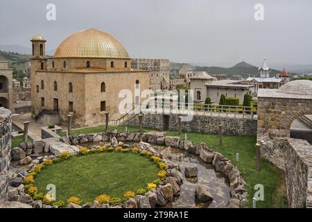 Moschee, Gartenanlage und Wasserspiele, Burg Rabati, Schloss von Achalziche, Akhaltsikhe, Samzche-Dschawachetien, Georgien Banque D'Images