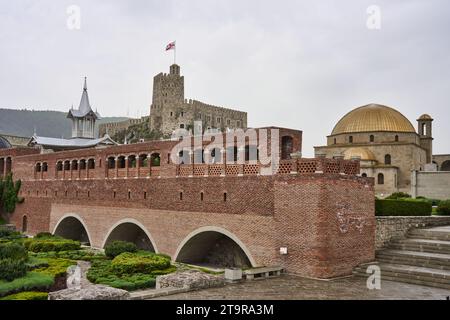 Die Burg, Befestigungsmauer und Moschee, Burg Rabati, Schloss von Achalziche, Akhaltsikhe, Samzche-Dschawachetien, Georgien Banque D'Images