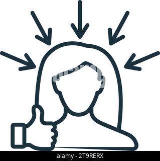 Icône de contour d'auto-promotion. Signe simple monochrome de la collection freelance. Icône d'auto-promotion pour logo, modèles, conception Web et infographie. Illustration de Vecteur