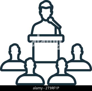 Icône Plan de conférence. Signe simple monochrome de la collection freelance. Icône de conférence pour logo, modèles, conception Web et infographie. Illustration de Vecteur