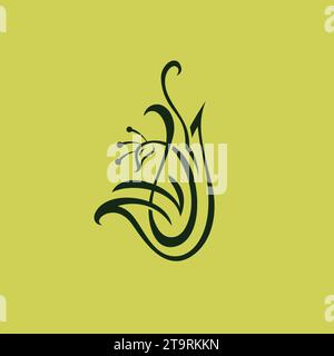 Peacock Flower logo nature Design simple Illustration de Vecteur