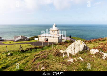 Phare de Bull point Mortehoe, North Devon, Royaume-Uni, Angleterre, phare de Bull point, Mortehoe, phare, phares, Devon, côte du Devon, Banque D'Images
