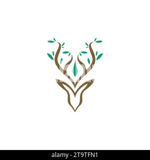 Logo Deer nature logo unique Illustration de Vecteur