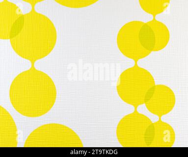 texture du tissu fond jaune et blanc, motif en tissu avec design fantastique Banque D'Images