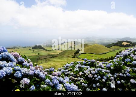 Capturer la beauté à couper le souffle des Açores, Portugal : un voyage inoubliable à travers les paysages étonnants de ce paradis atlantique Banque D'Images