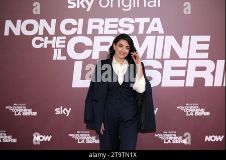 Rome, Italie. 27 novembre 2023. Le cinéma spatial Moderno, Rome, Italie, 27 novembre 2023, Liliana Fiorelli lors du photocall de la série Sky ' non ci resta che il crimine - la serie' - News Credit : Live Media Publishing Group/Alamy Live News Banque D'Images