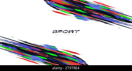 Fond de sport avec style de pinceau coloré Illustration de Vecteur