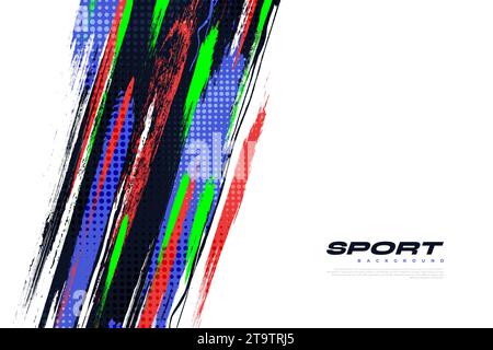 Fond de sport avec style de pinceau coloré Illustration de Vecteur