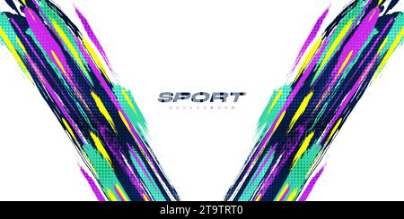 Fond de sport avec style de pinceau coloré Illustration de Vecteur
