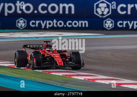 Circuit de Yas Marina, Abu Dhabi, Emirats Arabes Unis, 26 novembre 2023 ; Charles Leclerc de Monaco et Scuderia Ferrari lors du Grand Prix de Formule 1 d'Abu Dhabi ( photo de Jay HIRANO / ATP images ) (HIRANO Jay / ATP / SPP) Banque D'Images