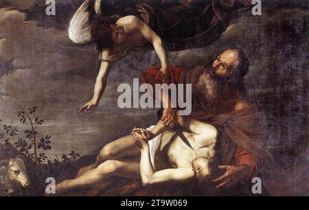Sacrifice d'Isaac vers 1625 par Orazio Riminaldi Banque D'Images
