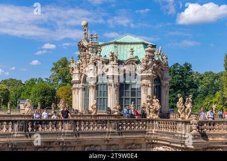 Dresde, Allemagne - 10 août 2023 : Wallpavillon à Zwinger, complexe palatial à Dresde Banque D'Images