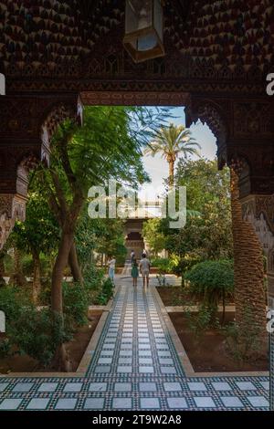 Maroc. Marrakech. Les jardins du Palais de la Bahia // Maroc. Marrakech. Les jardins du Palais de la Bahia Banque D'Images