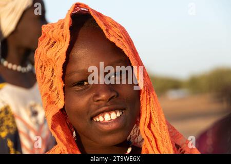 Chilhood à África, Tchad Banque D'Images