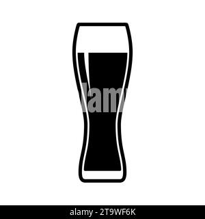 Icône de verre à bière isolée sur fond blanc. Tasse de bière, boisson alcoolisée. Élément de conception pour logo, étiquette, signe, affiche, t-shirt. Illustration de Vecteur