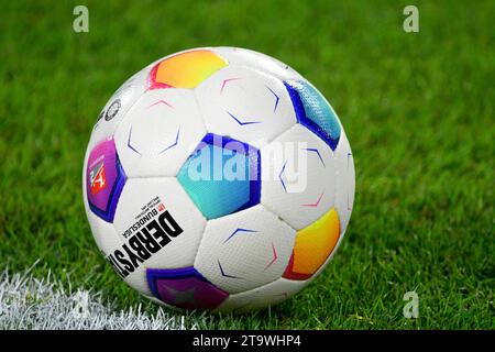 Merkur Spielarena Duesseldorf Allemagne, 25.11.2023, football : 2.nd Bundesliga saison 2023/24 match 14, Fortuna Dusseldorf (F95) vs Schalke 04 (S04) - Derbystar match officiel Banque D'Images