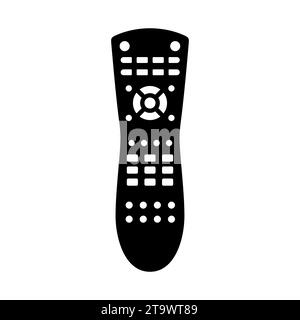 Dispositif d'icône de télécommande TV isolé sur fond blanc. Équipement de télévision pour surfer sur les chaînes avec boutons. Clavier multimédia à distance Illustration de Vecteur