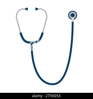 Stéthoscope médical isolé sur fond blanc. Outils pour le concept de soins médicaux. Dispositif de diagnostic de santé de l'infirmière pour examiner le patient Illustration de Vecteur