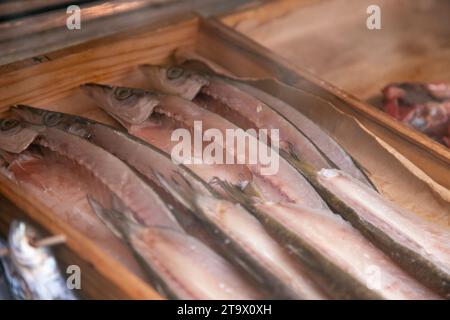 ITO, Japon ; 1 octobre 2023 : poisson dans un magasin de poisson séché à Ito City, Shizuoka, Japon. Banque D'Images