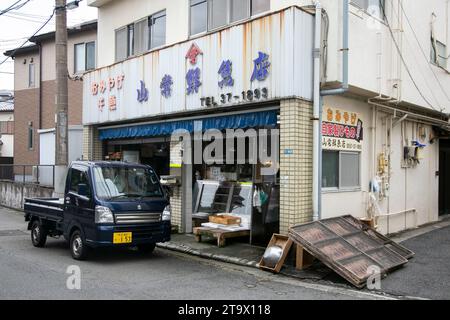 ITO, Japon ; 1 octobre 2023 : poisson dans un magasin de poisson séché à Ito City, Shizuoka, Japon. Banque D'Images