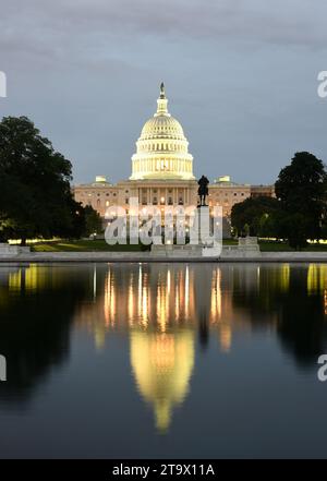 Washington, DC - 03 juin 2018 : Capitole des États-Unis de nuit. Banque D'Images