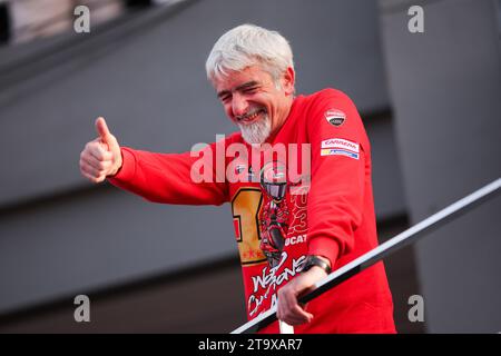 Valencia, Espagne. 26 novembre 2023. Valence, Espagne, 26. Novembre 2023 ; Gigi Dall'igna de Ducati Team pendant le Championnat du monde moto GP.Grand Prix moto GP de la Comunitat Valenciana, circuit Ricardo Toro près de Cheste - image payante - crédit photo : © Eric ALONSO/ATP images (ALONSO Eric/ATP/SPP) crédit : SPP Sport Press photo. /Alamy Live News Banque D'Images