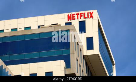 Siège social de Netflix à Los Angeles - LOS ANGELES, ÉTATS-UNIS - 5 NOVEMBRE 2023 Banque D'Images