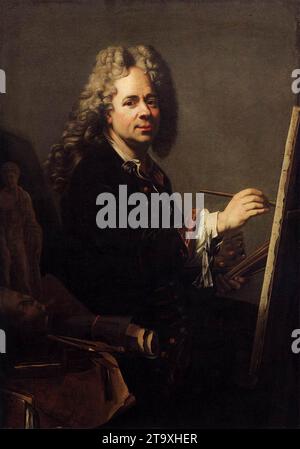 Autoportrait avant le chevalet 1718 par Jacques Van Schuppen Banque D'Images