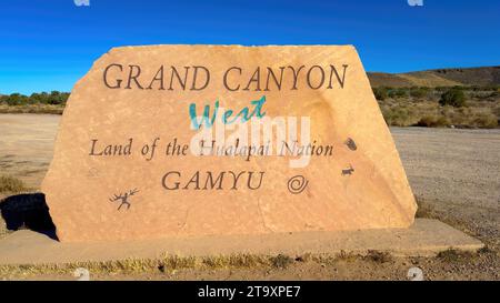 Grand Canyon West Sign Land de la nation Hualapai Banque D'Images