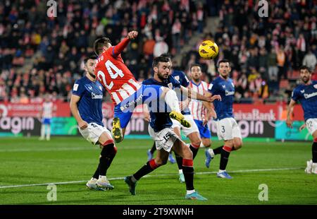 Girona, ESP. 27 novembre 2023. GIRONA FC-ATHLETIC DE BILBAO 27 novembre 2023 Portu (24) de Girona FC lors du match entre Girona FC et Athletic de Bilbao correspondant à la quatorze jours de la Liga EA Sports au Stade Municipal de Montilivi à Gérone, Espagne. Crédit : Rosdemora/Alamy Live News Banque D'Images