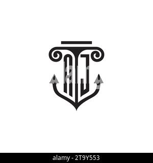 Logo concept de combinaison pilier et ancre AJ dans un design de haute qualité Illustration de Vecteur